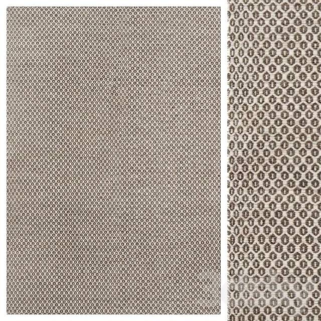 Wood Brown _ Chiffon White Flat Weave Rug 3DModel Wood Brown _ Chiffon White Flat Weave Rug 3DModel