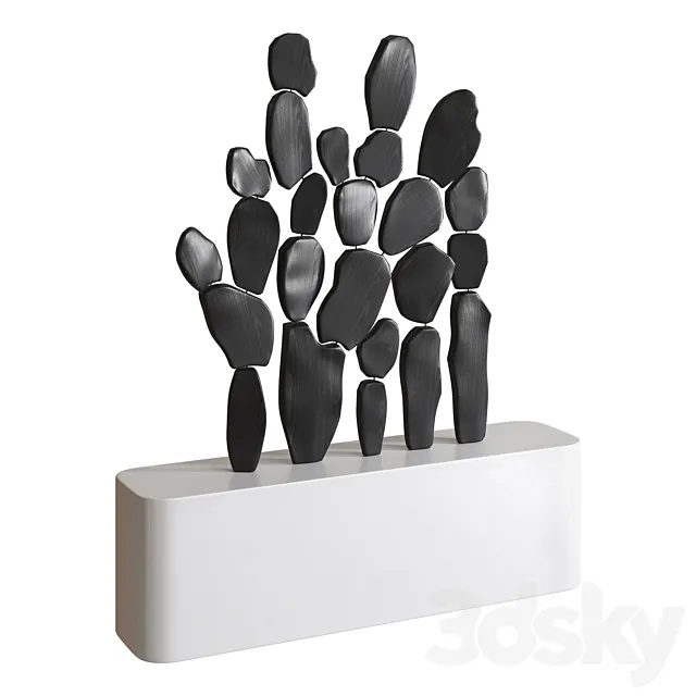 Wood Cactus Decoration 3DModel Wood Cactus Decoration 3DModel