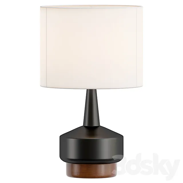 Wood & Ceramic Table Lamp 3DModel Wood & Ceramic Table Lamp 3DModel