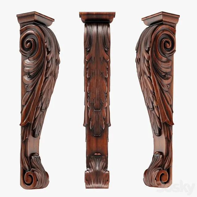 Wood Corbel-14 3D Model