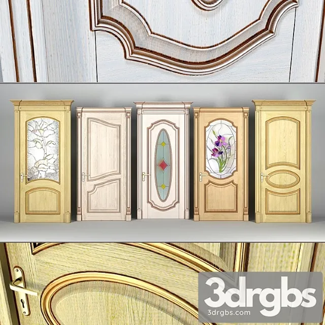 Wood Door 44 3D Model Download