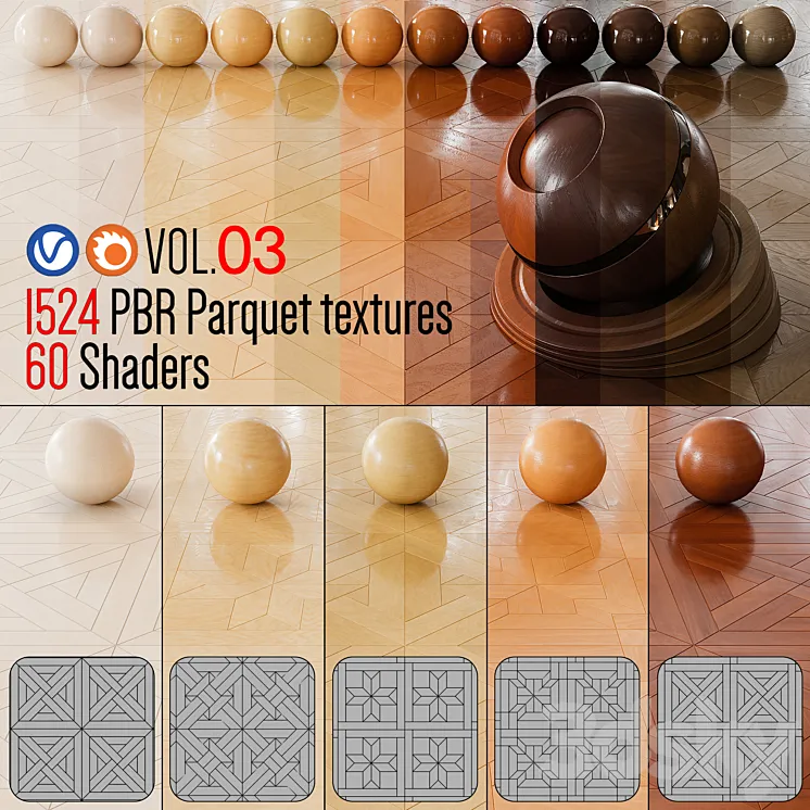 Wood Floor Set 03 3D Model Free Download