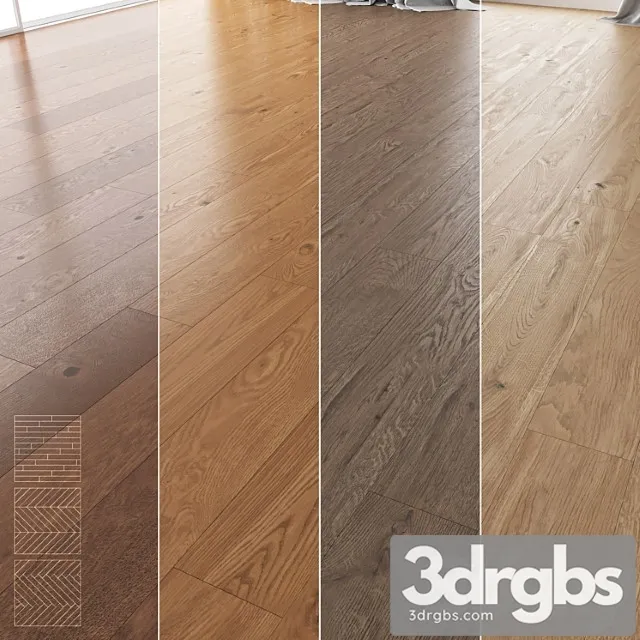 Wood floor set 05 3D Model Download