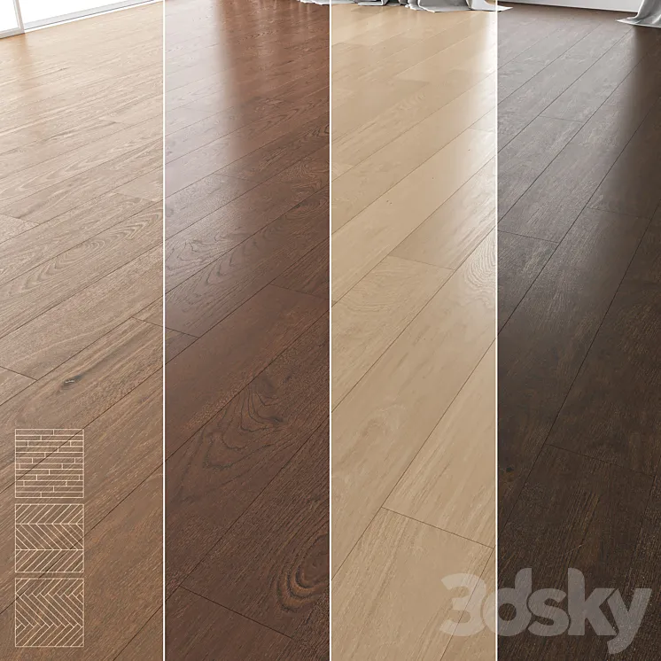 Wood Floor Set 06 3D Model Free Download