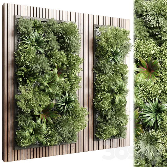 Wood frame Vertical graden wall decor box 24 3DModel Wood frame Vertical graden wall decor box 24 3DModel
