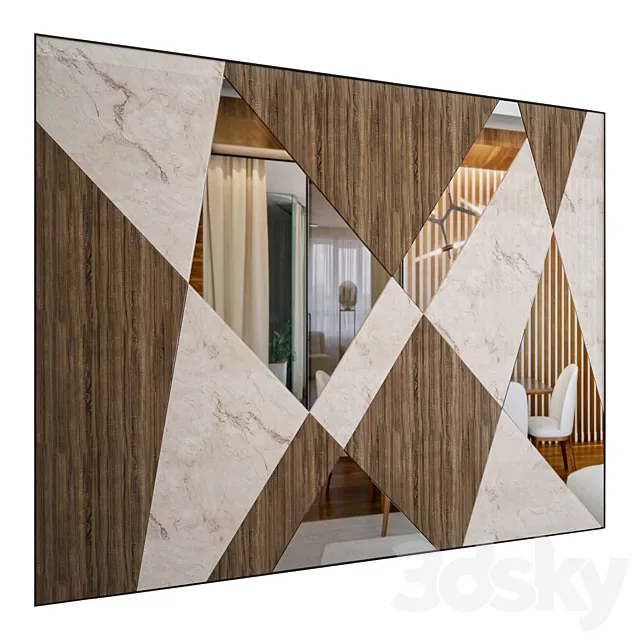 Wood & Marble Wall Decor 3DModel Wood & Marble Wall Decor 3DModel