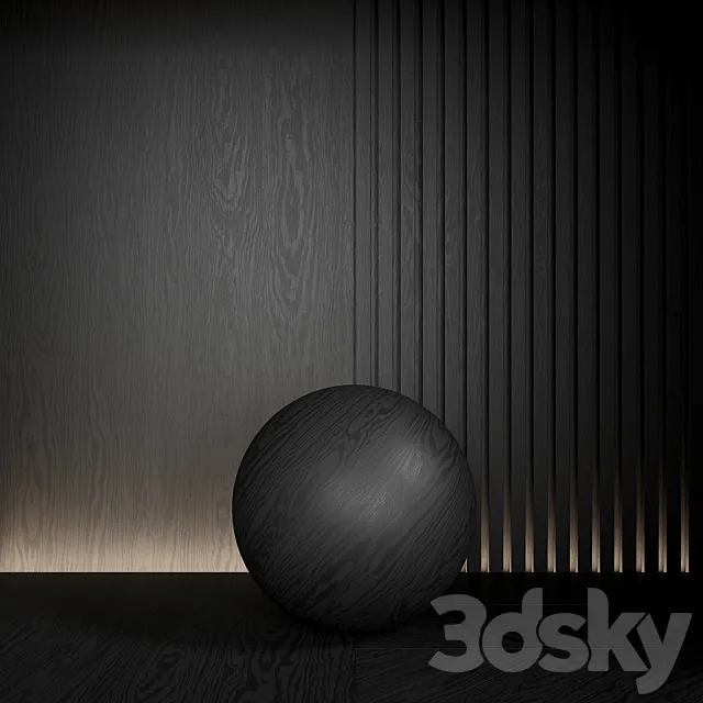 Wood material is seamless. Dark. ebony. 3DModel