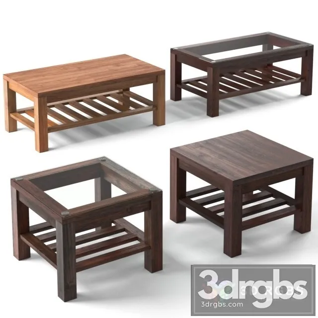 Wood Oak Coffee Table 3D Model Download Wood Oak Coffee Table 3D Model Download