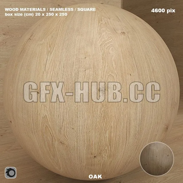 Wood Oak Material Seamless 3D Model