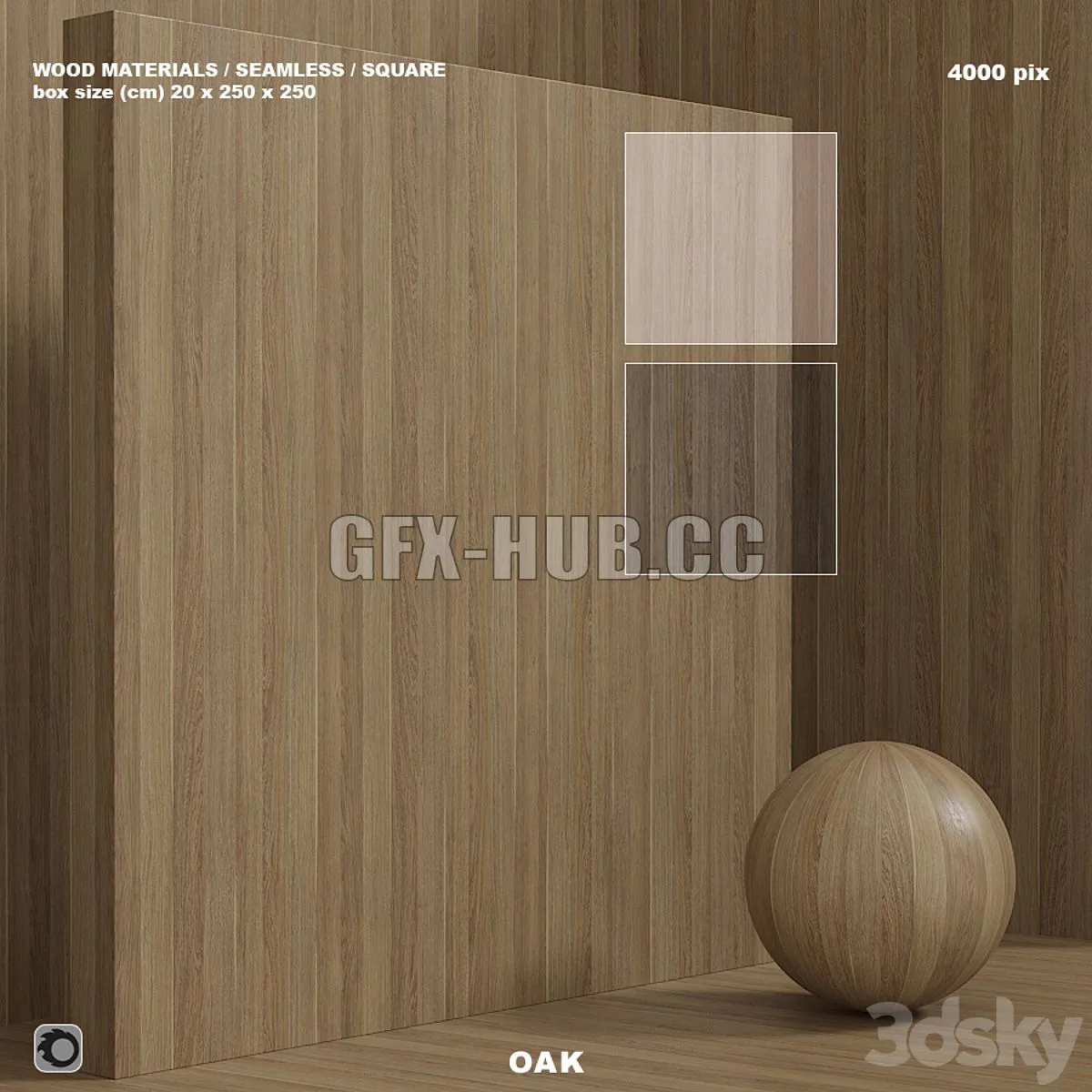 Wood oak material (seamless) – set 87 3D Model
