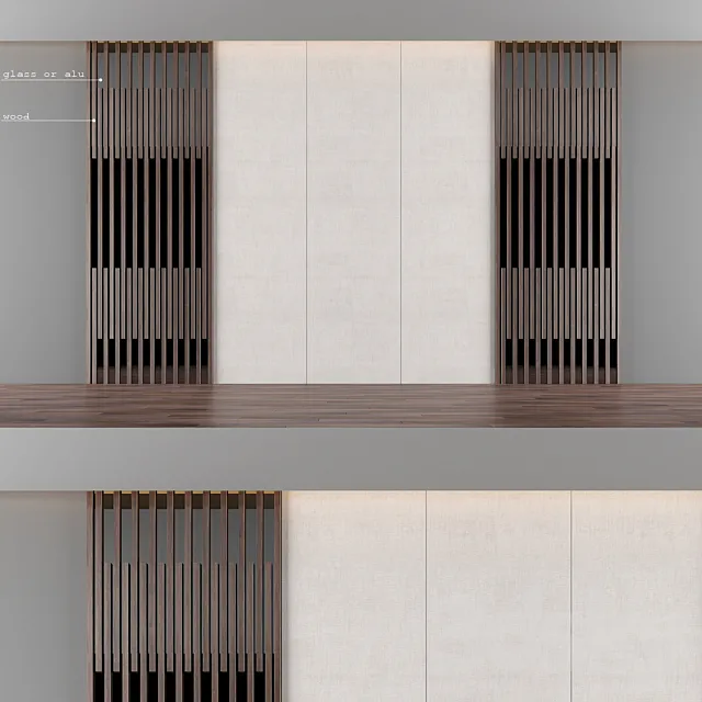 Wood panel and cloth 1 3DModel