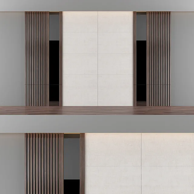 Wood panel and cloth 2 3D Model