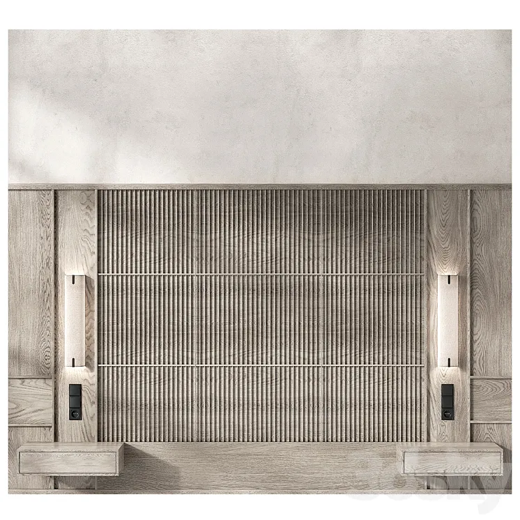 wood panel headboard 3D Model Free Download wood panel headboard 3D Model Free Download