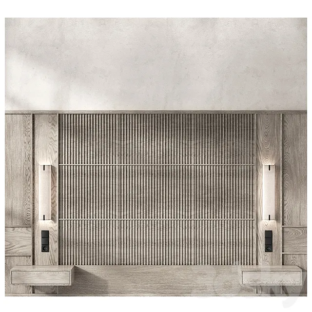 wood panel headboard 3D Model wood panel headboard 3D Model