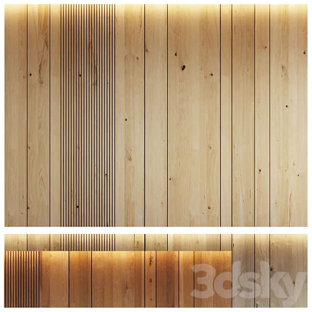 Wood panel set 7 3D Model