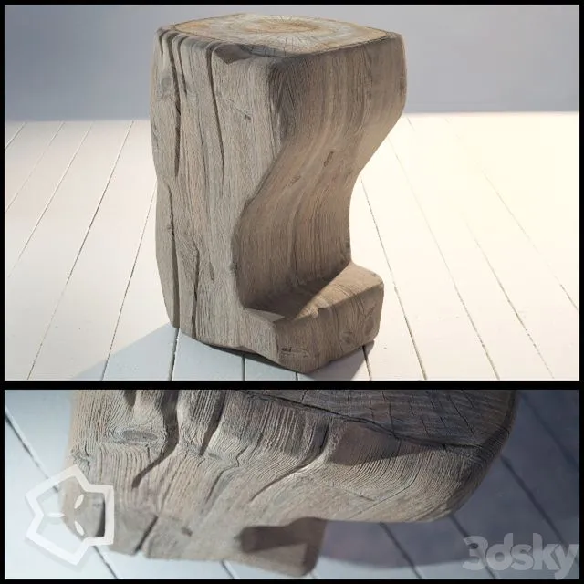 Wood pouf by me 3D Model Wood pouf by me 3D Model