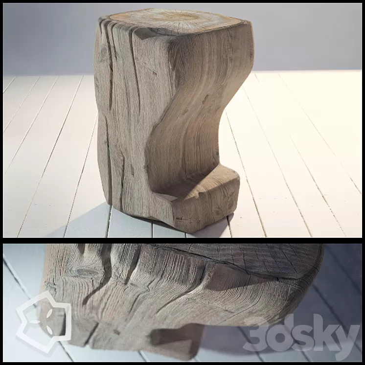 Wood pouf by me 3D Model Wood pouf by me 3D Model