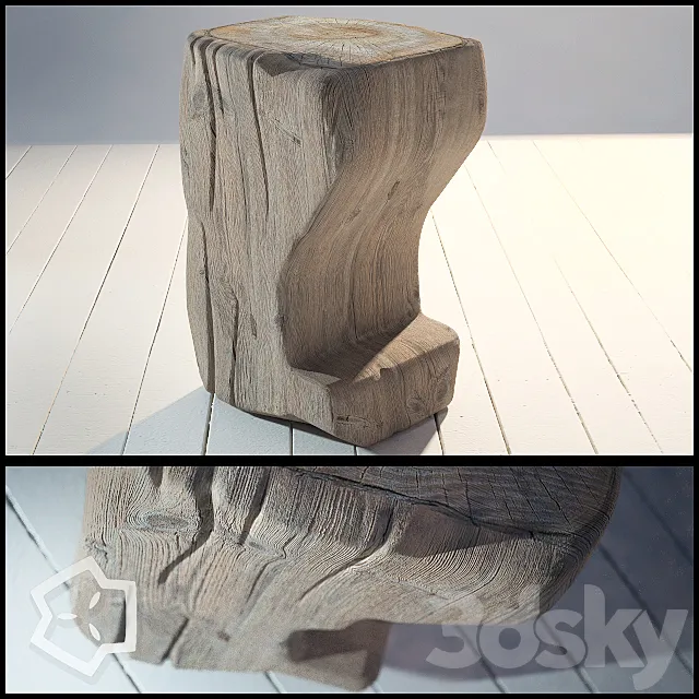 Wood pouf by me 3DModel Wood pouf by me 3DModel