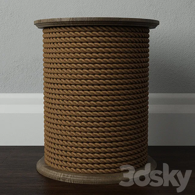Wood Rope Table 3D Model Wood Rope Table 3D Model