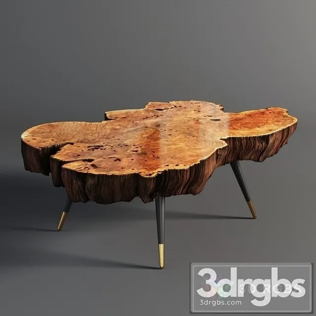 Wood Slab Coffee Table 3D Model Download Wood Slab Coffee Table 3D Model Download
