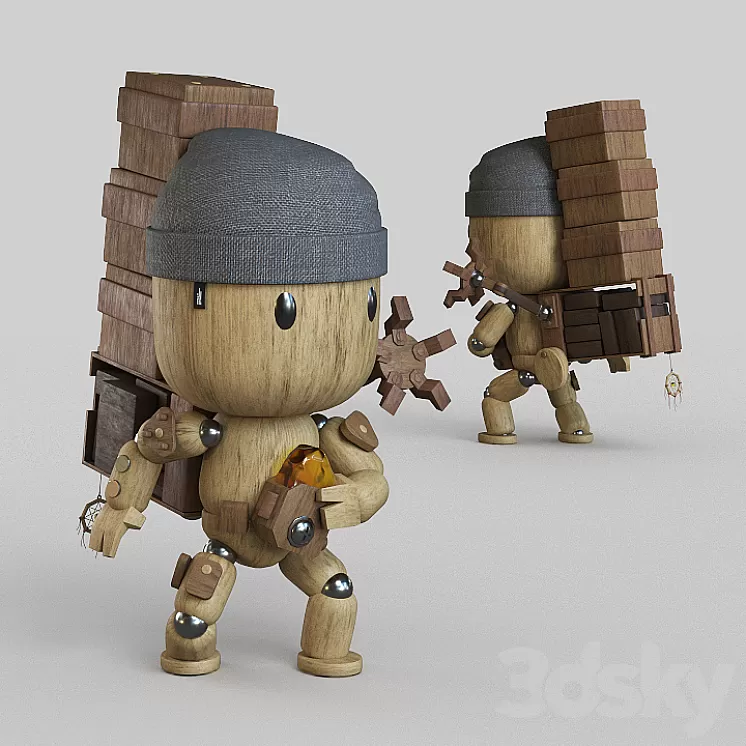 Wood Stranding – ActionFigurine 3D Model Wood Stranding – ActionFigurine 3D Model