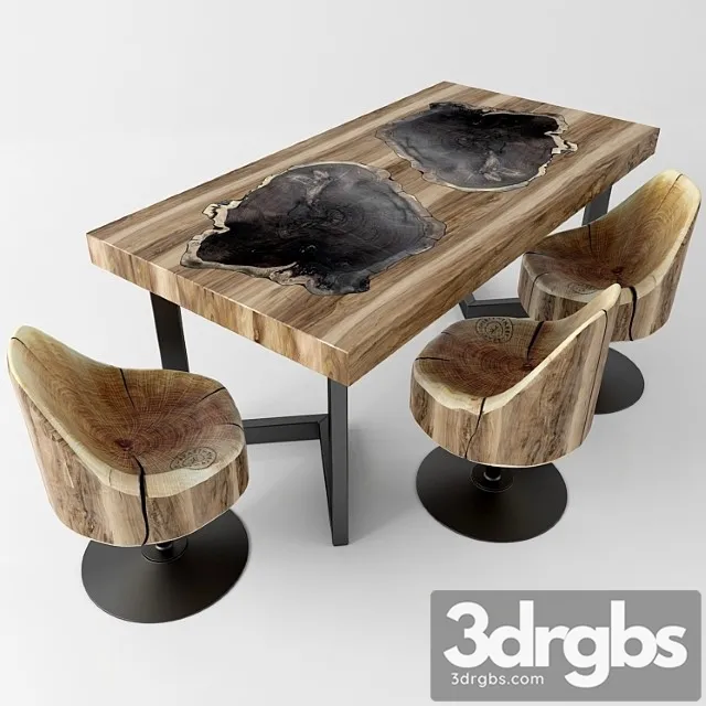 Wood table 2 3D Model Download