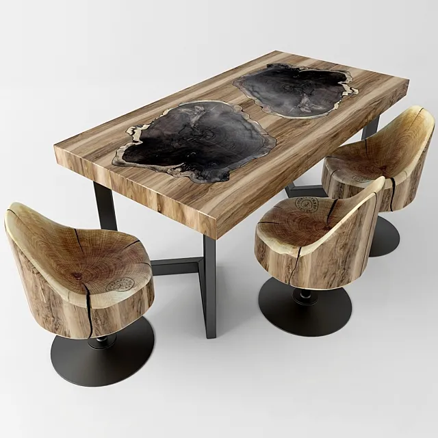 Wood table 3DModel