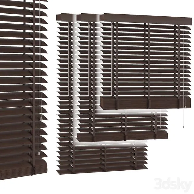 Wood Venetian Blind 01 3D Model Wood Venetian Blind 01 3D Model