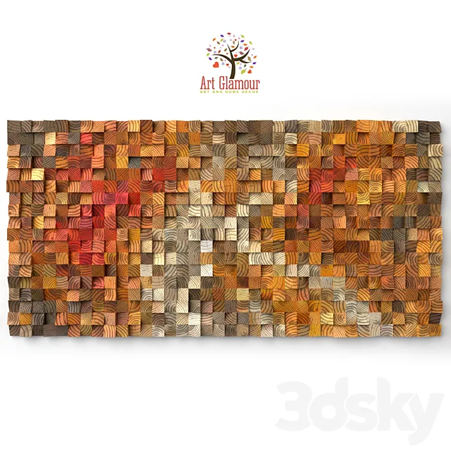 Wood Wall Art 3D Model Wood Wall Art 3D Model