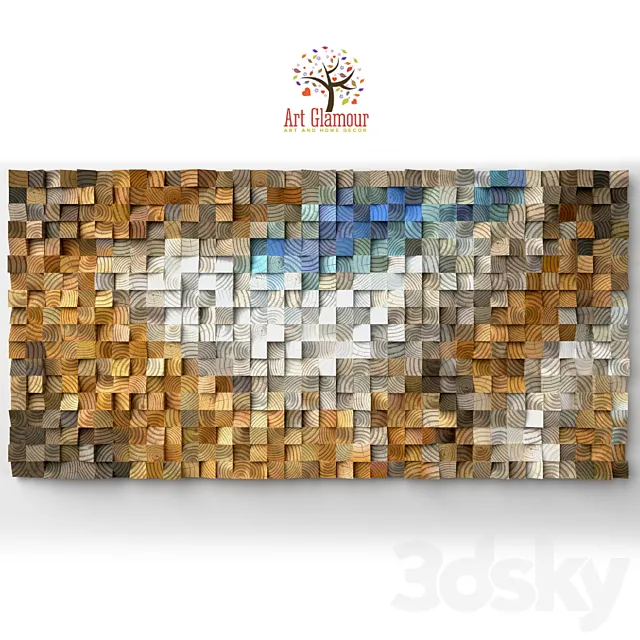 Wood wall art “Fighting River” 3D Model Wood wall art “Fighting River” 3D Model