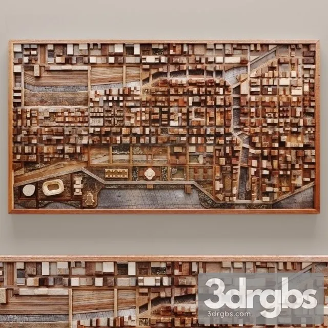Wood Wall Art Of Chicago Cityscape 3D Model Download Wood Wall Art Of Chicago Cityscape 3D Model Download