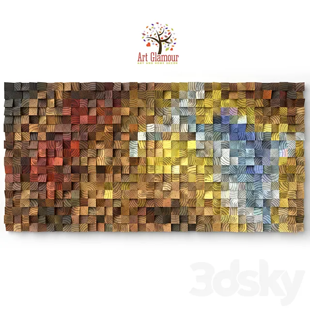 Wood wall art “The Northern Lights” 3D Model Wood wall art “The Northern Lights” 3D Model