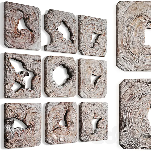 Wood wall decor by Birch Lane 3D Model Wood wall decor by Birch Lane 3D Model