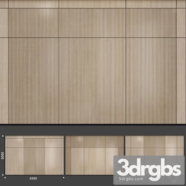 Wood wall panel 1 3D Model Download
