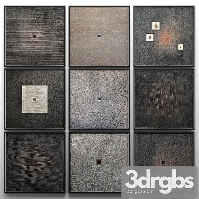 Wood wall sculpture wall decor picture set luxury mural luxury decor eco design natural materials scandinavian style modern abstraction carving wooden 3D Model Download