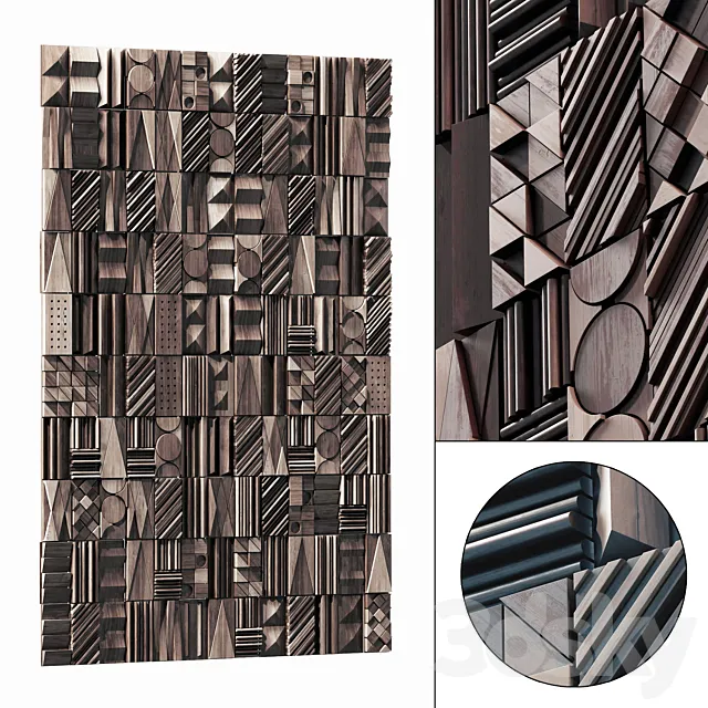 Wood wallcovering decor n1 _ Wood wallcovering # 1 3D Model