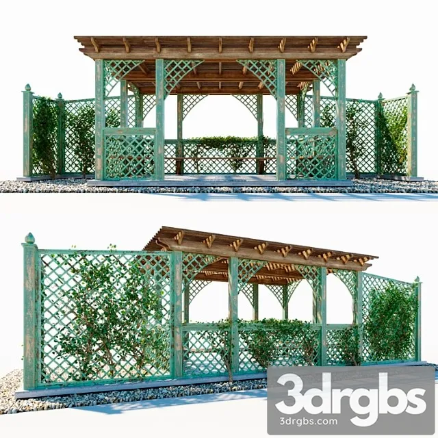 Wooden Arbor 1 3D Model Download