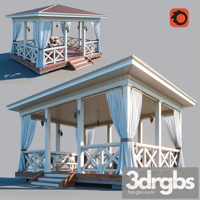 Wooden Arbor 2 3D Model Download
