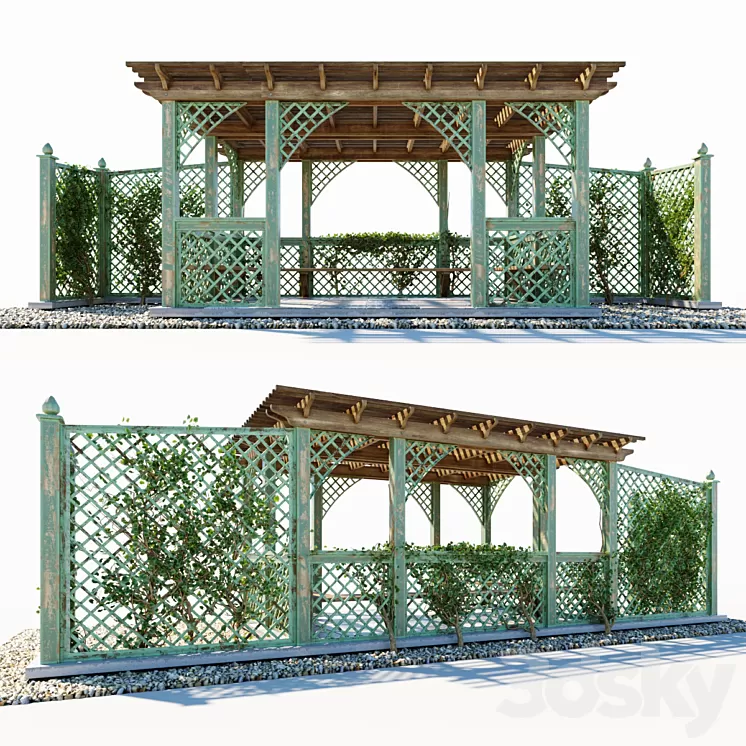 Wooden arbor 3D Model Wooden arbor 3D Model