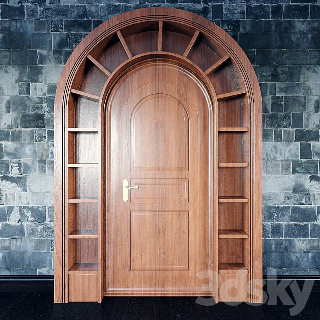 Wooden arched doorway 3DModel