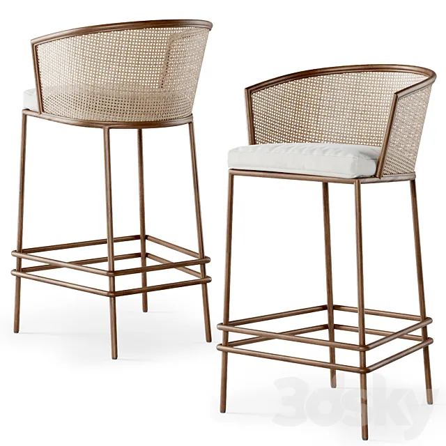 Wooden bar stool BW45 _ Bar stool 3DModel