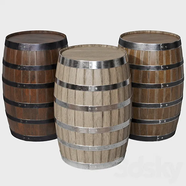 Wooden barrels 3DModel Wooden barrels 3DModel