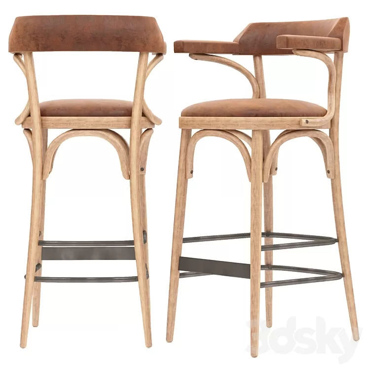 Wooden barstool 3D Model Wooden barstool 3D Model