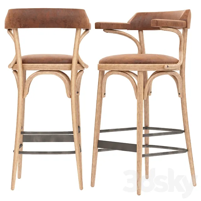 Wooden barstool 3DModel Wooden barstool 3DModel