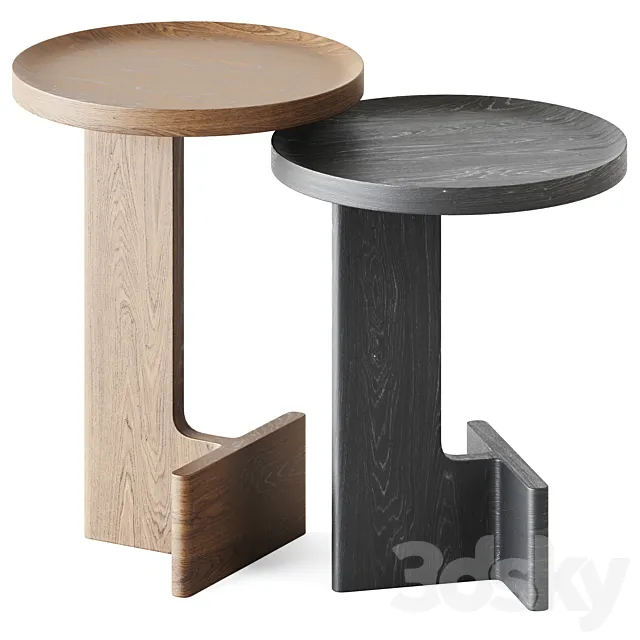Wooden Beam Side Tables by Ariake 3DModel