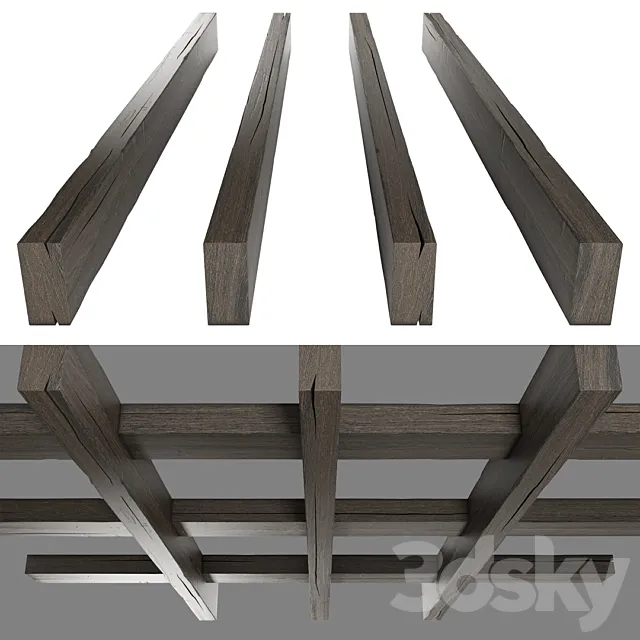 Wooden beams 4 3D Model