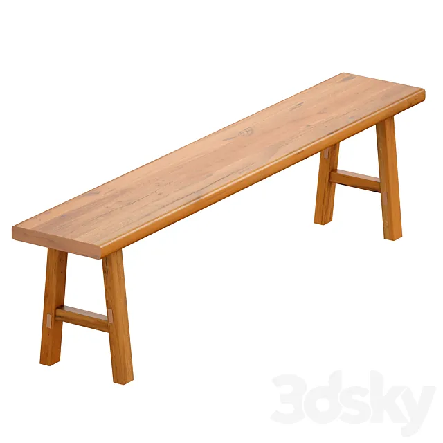 Wooden bench. Bench shop. 3D Model Wooden bench. Bench shop. 3D Model