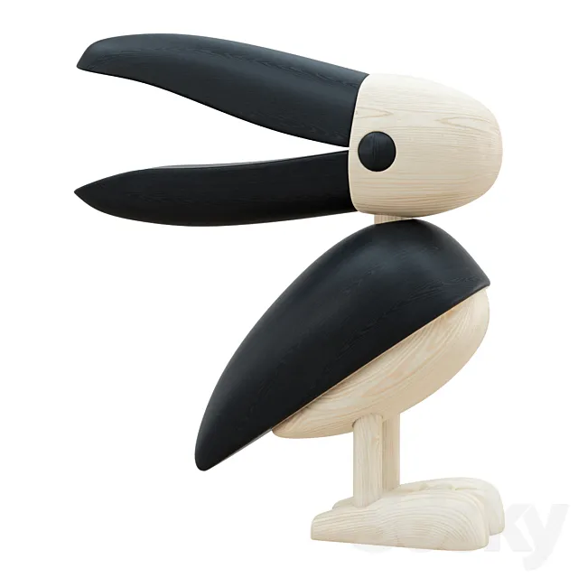 Wooden Bird Figurine 3DModel Wooden Bird Figurine 3DModel