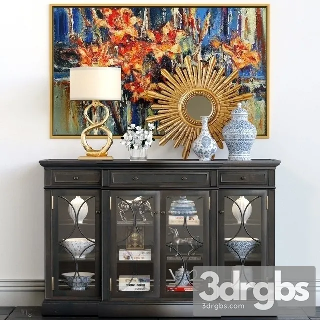 Wooden Black Sideboard 3D Model Download