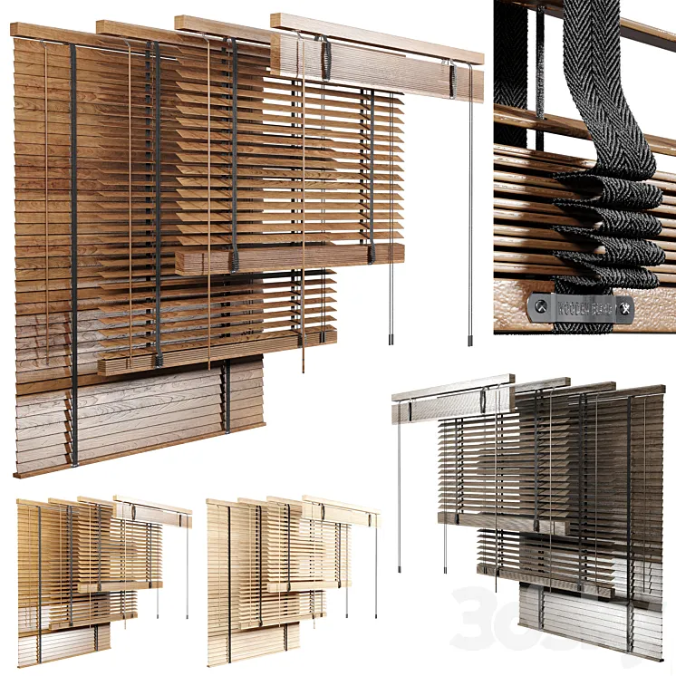 Wooden Blind 02 150cm 3D Model Free Download